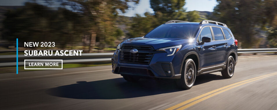 2023 Ascent Sport rounding a curve on a country road. 
